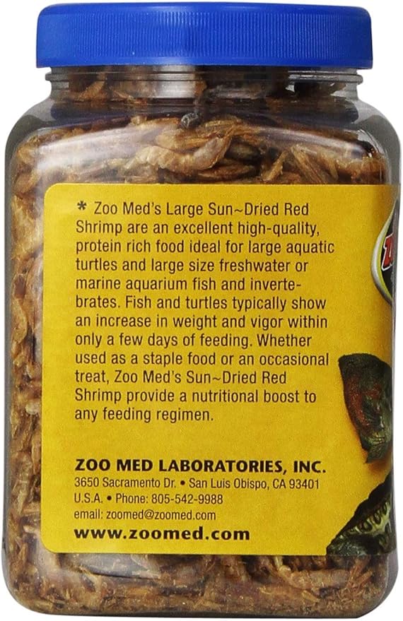 Zoo Med Large Sun-Dried Red Shrimp 2.5 oz - Pack of 4