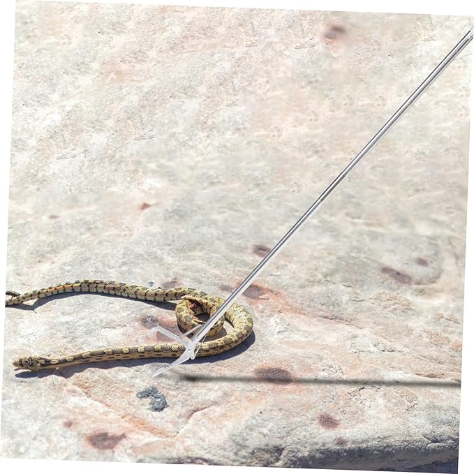 Totority Folding Stainless Steel Snake Catcher Grabber Tool Locking Mechanism for Safe Handling of Snakes and Reptiles Lightweight Portable Design for Gardens and Zoos