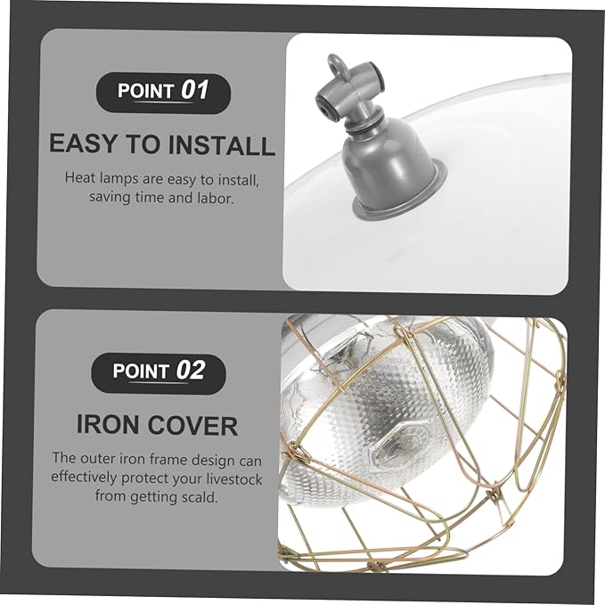 POPETPOP Animal Lamp Ceramic Socket Poultry Heat Preservation Lamp for Chicken Coop