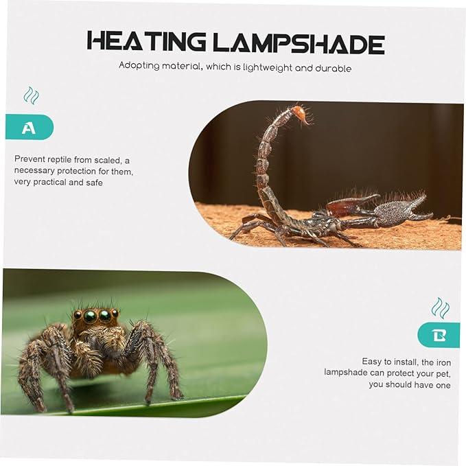 POPETPOP 1Pc Reptile Scald Lampshade Durable Heating Light Cover for Pet Safety Compatible with Ceramic Bulbs US Plug for Reptile Tanks and Terrariums