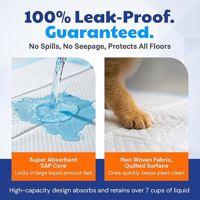 American Kennel Club Puppy Training Pads with Ultra Absorbent Quick Dry Gel – 28 x 30 Pee Pads for Dogs - 50 Count , XL(Unscented)