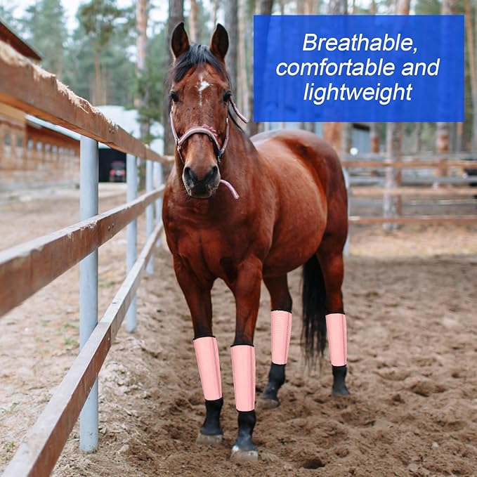 Set of 12 Mesh Fly Boots for Horse Breathable Mesh Horse Boots Protective Horse Leg Loose Wraps Horse Leggings for Preventing Flies and Mosquitoes Bites