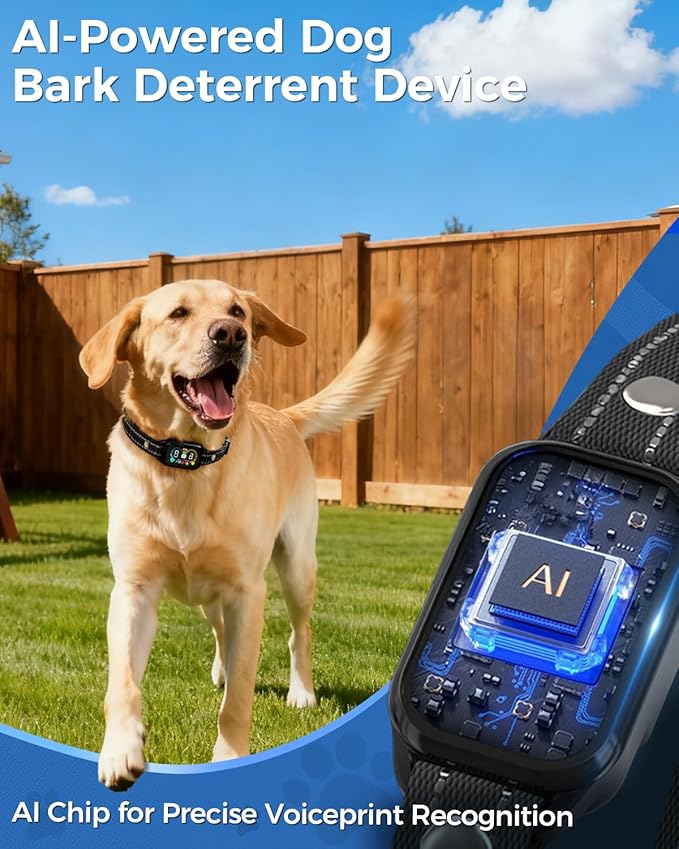 2-in-1 Dog Shock & Bark Collar with Remote – 4500FT Anti-Barking E Collars for Dog Training, IP67 Waterproof for Small Medium Large Breed (8-120Lbs)