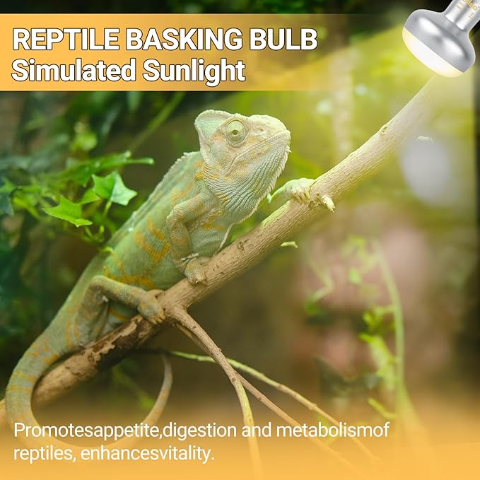 Oiibo Reptile Heat Lamp Blub, 2Pack 100W Day & Night Reptile Heat Lamp, UVA Daylight Heat Basking Bulb Infrared Heats Light Bulb for Reptiles Bearded Dragon Lizard Turtles