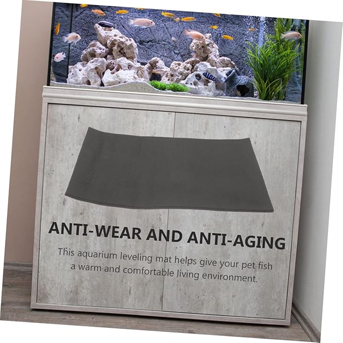 Yardwe Shockproof Aquarium Mat Thick Non- Pad for Fish Tanks Water Absorption and Heat Preservation Black for Fish Tank Bases and Reptile Terrariums