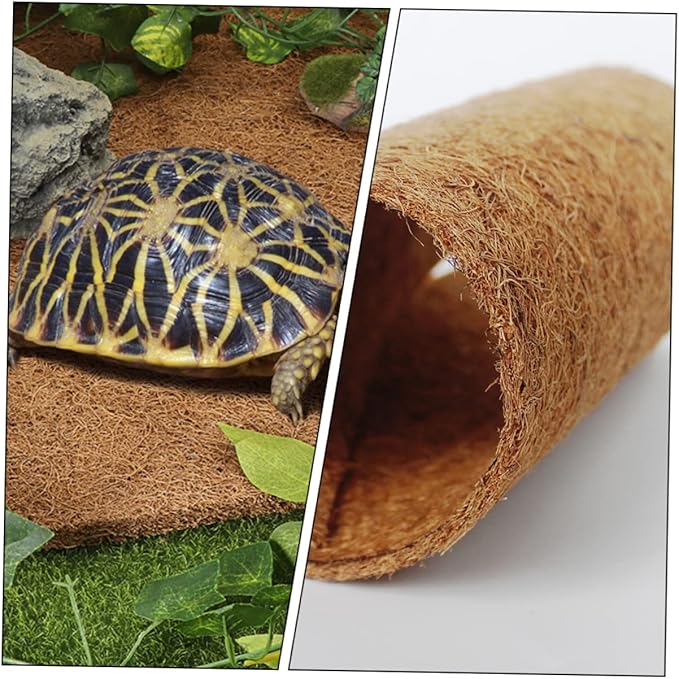 Happyyami Reptile Terrarium Carpet Mat Natural Coconut Fiber Bedding for Snakes Lizards and Tortoises Soft and Comfortable Substrate for