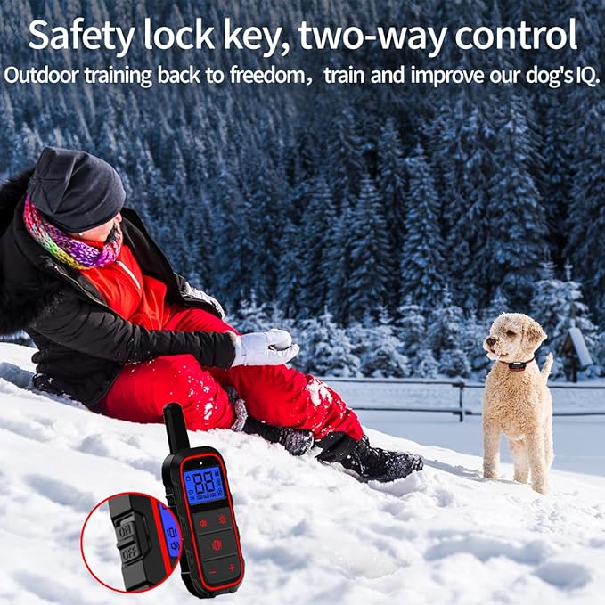 Dog Training Collar with Rechargeable Remote Control 3 Training Modes IPX7 Waterproof Electric Collar Range 3300Ft Bark Collar for Small Medium Large Dogs