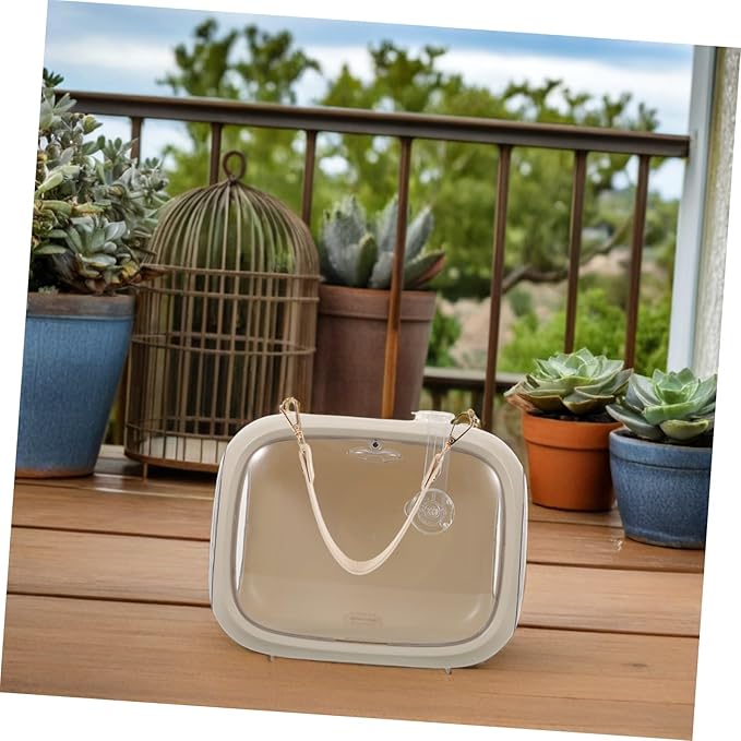 Generic Transparent Parakeet Travel Cage Portable Bird Carrier for Parrots Lovebirds Cockatiels with Easy-Clean Surface and Airflow for Outdoor Use and Vet Visits
