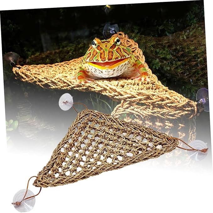 Abaodam Stable Triangle Hanging Bed for Reptiles Lizard Hammock Suckers for Small Crabs Geckos and Other Pets Comfortable Elevated Mat for Play and Rest