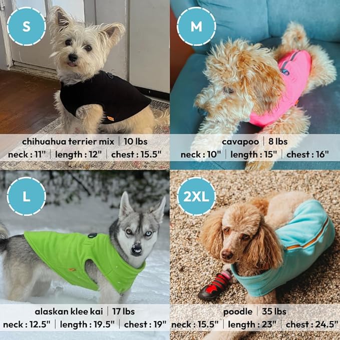 Gooby Zip Up Fleece Dog Sweater - Red, 2X-Large - Warm Pullover Step-in Jacket Without Ring Leash - Winter Clothes for Small and Medium Dogs