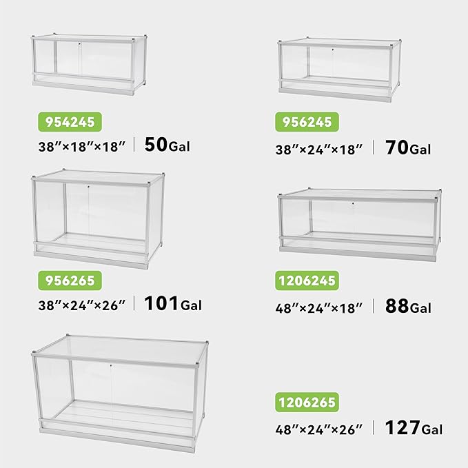 50 Gallon Reptile Tank, Reptile Enclosure for Easy Maintenance, Top Screen Ventilation & Glass Sliding Door 38''x18''x18''