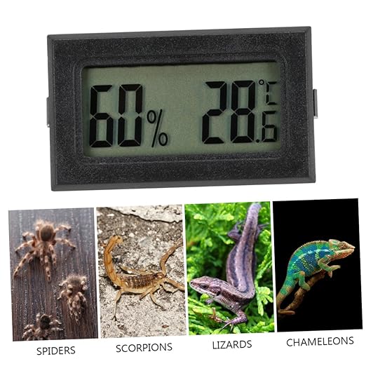 GARVALON 2pcs Digital Hygrometer Thermometer Mini LCD Indoor Outdoor Humidity Temperature Meter for Pet Terrariums and Refrigerators, Embedded Electronic Hygrothermograph with Celsius