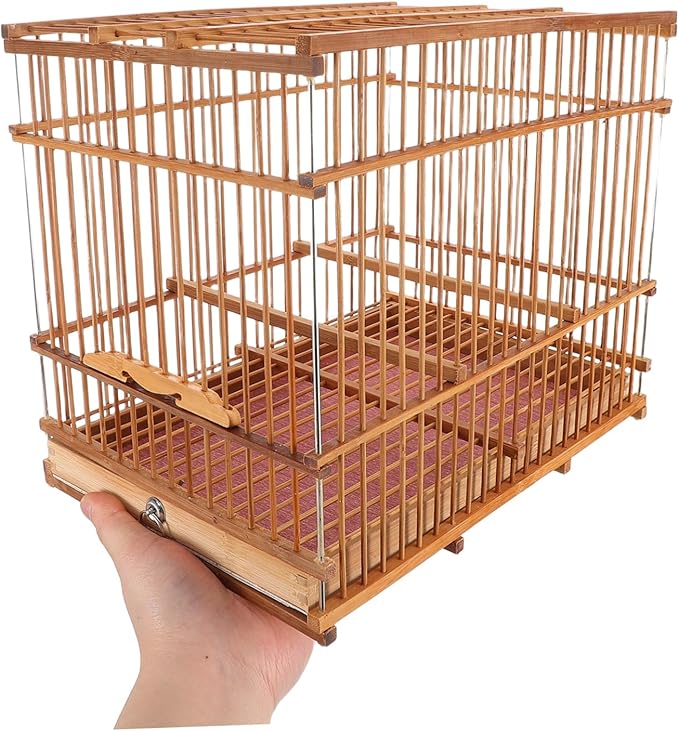 Retro Bird Travel Carrier Cage Small Bird Cage for Lovebirds Parakeets Cockatiels Portable Carrying Case