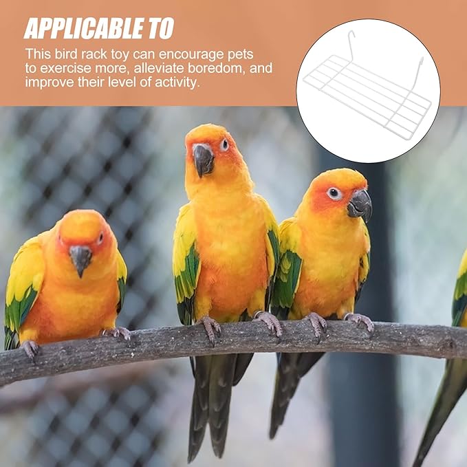 Mipcase 4 pcs Rectangular Parakeet Platform Bird Cage Accessories for Parrots and Cockatiels Ideal Bird Playstand and Perch for Home Use