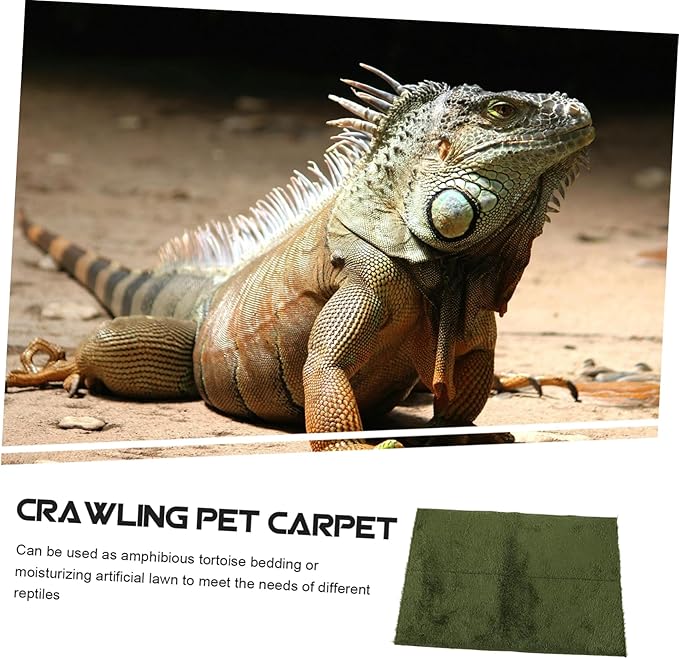 Reptile Carpet Liner for Tortoises and Lizards Reusable Decorative Mat for Terrariums Non-Adhesive Substrate for Reptile Cages Easy to Clean Moisture Retaining Bedding