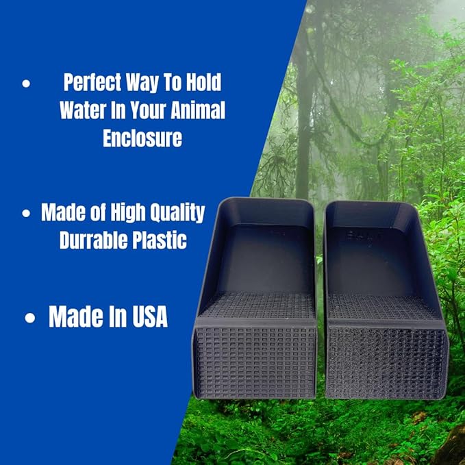 Hermit Crab, Lizard, Turtle, Amphibian XL Watering Pool | Platform Pool Accessory with Access Ramp for Pet Habitats | 9.75" x 5" | Made in USA (X-Large) (Salt + Fresh, Black)