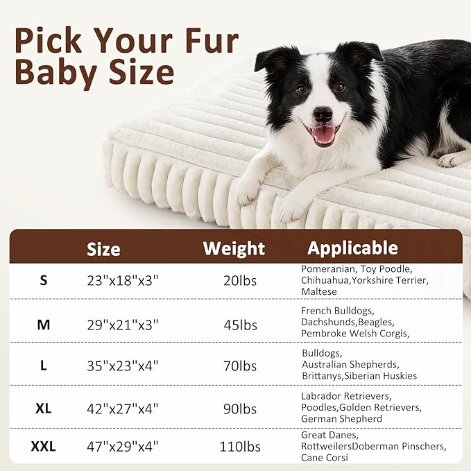 Dog Bed Medium Size Dog, Flat Pet Beds with Removable Washable Cover, Pet Mat Cute Crate Bed Thick Shredded Chopped Crate Foam & Anti Slip Bottom for Indoor