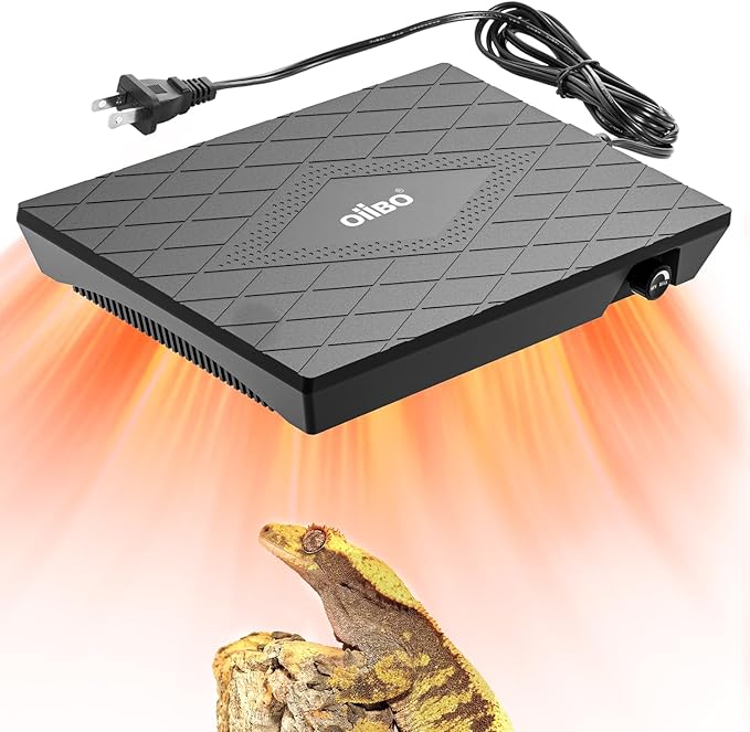 Oiibo Reptile Heating Panel Temperature Adjustable Reptile Heat Panel for Terrariums, Energy Efficient & Non-Light Heater for Reptiles, Snakes, Crested Gecko,Turtles,Leoparaand Amphibians