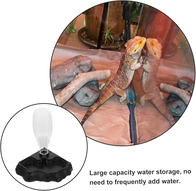 Milisten Household Reptile Water Dispenser Automatic Tortoise Waterer Solid Construction Compact Material for Reptile Supplies and Daily Use