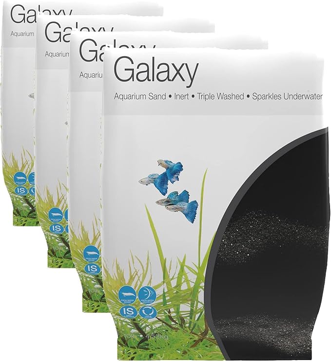 Aqua Natural Galaxy Sand 10lb Substrate for aquascaping,Aquariums,vivariums and terrariums,Black,(Pack of 4)