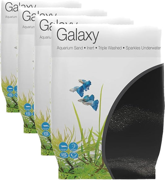 Aqua Natural Galaxy Sand 10lb Substrate for aquascaping,Aquariums,vivariums and terrariums,Black,(Pack of 4)