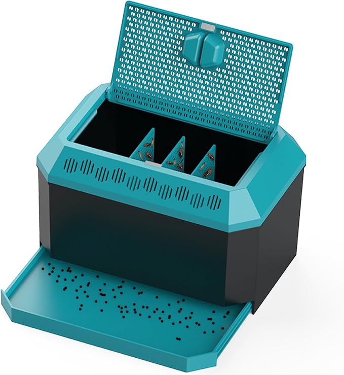 XIGETRAIL Insect Habitat for Crickets, Dubia Roaches, Breadworms,Convenient for Storing, Feeding Insects.(9.25" L x 6.29" W x 5.7" H)