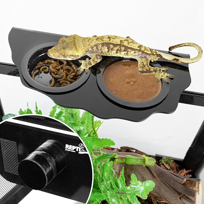 REPTI ZOO 2 Pack Infrared Heat Lamp with Gecko Feeding Ledge