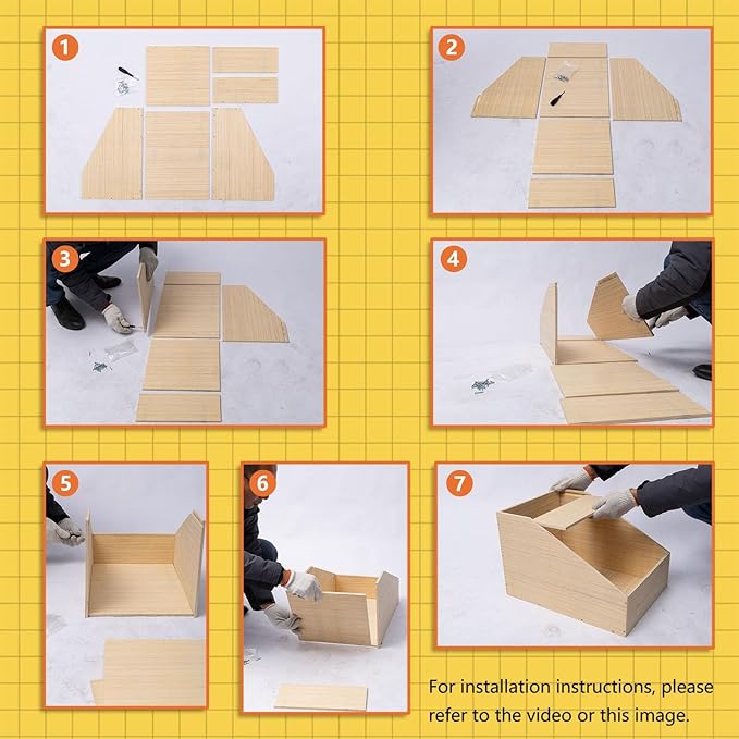 Wood Rabbit Nesting Box, 18"x13"x12"Wooden Small Animals Hutch Hideout for Breeding,Suitable for Rabbits， Guinea Pig，& Other Small Animals