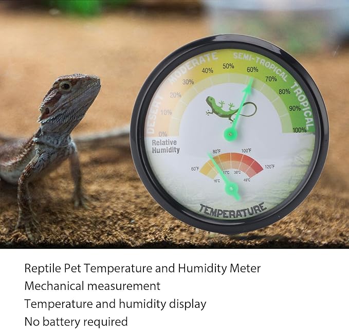 Thermometer Hygrometer Dial Hygrometer Mechanical High Precise Pointer Type Mechanical Temperature and Humidity for Reptile Pet