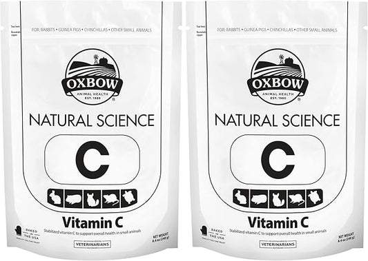 Oxbow Animal Health Natural Science Vitamin C Supplement,Vitamin C for Guinea Pig,Made with Oxbow Timothy Hay,Pet Supplements for Guinea Pigs,Veterinarian Formula,Made in USA,8.4 oz,(Pack of 2)