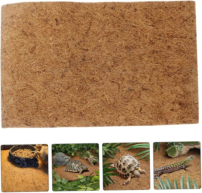 Abaodam Natural Coconut Fiber Reptile Carpet Mat Safe Comfortable Lizard Tank Accessory for Tortoise Snake Leopard Gecko Terrariums Bedding Liner for Reptile Habitat