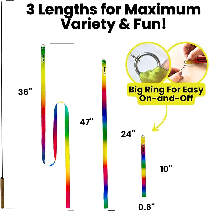 Forever Stick with Cat Toys and Strings Bundle - The Unbreakable Cat Wand Toy, Durable Cat Toy Wand, Extra Long Cat String Toy, Cat Fishing Pole Toy for Bored Indoor Adult Cats, Cat Stick Toy - Image 5