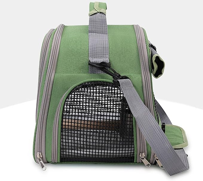 Bird Carrier Case - Parrot Travel Bag, Zippered Pet Tote | Breathable Shoulder Bag with Standing Perch, Lightweight Cage Alternative for Small Birds, Carrier for Hospital Visits