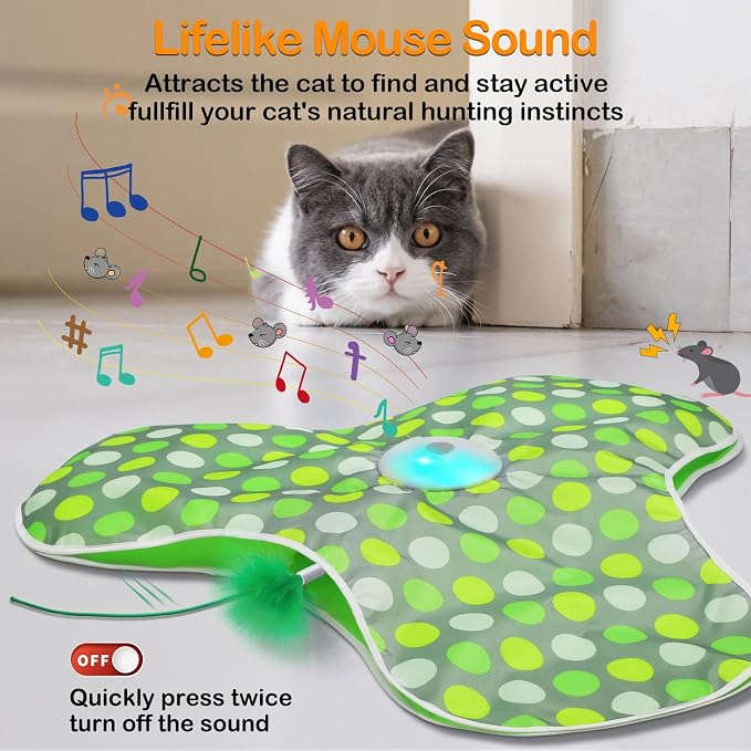 Interactive Cat Toys,Moving Concealed Feathers Toy for Indoor Cats - Image 3