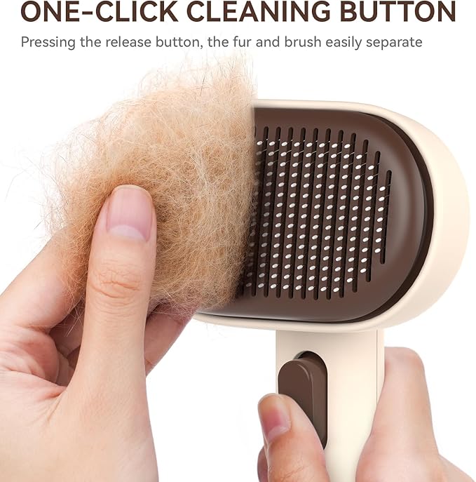 Aumuca Cat Brushes for Indoor Cats Dog Hair Brush for Shedding Long or Short Haired Cats Grooming Deshedding Brush for Dog Kitten Horse Massage Removes Loose Fur, Brown - Image 6