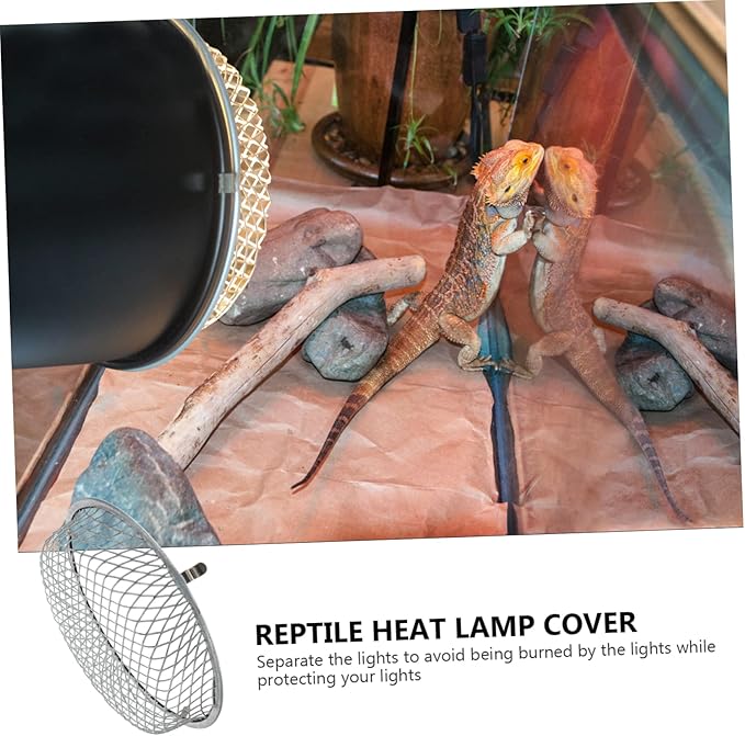 2pcs Reptile Heating Lamp Shade Scald Lamp Cover for Reptiles Mesh Protector for Turtles Snakes and Lizards and Easy Installation Essential