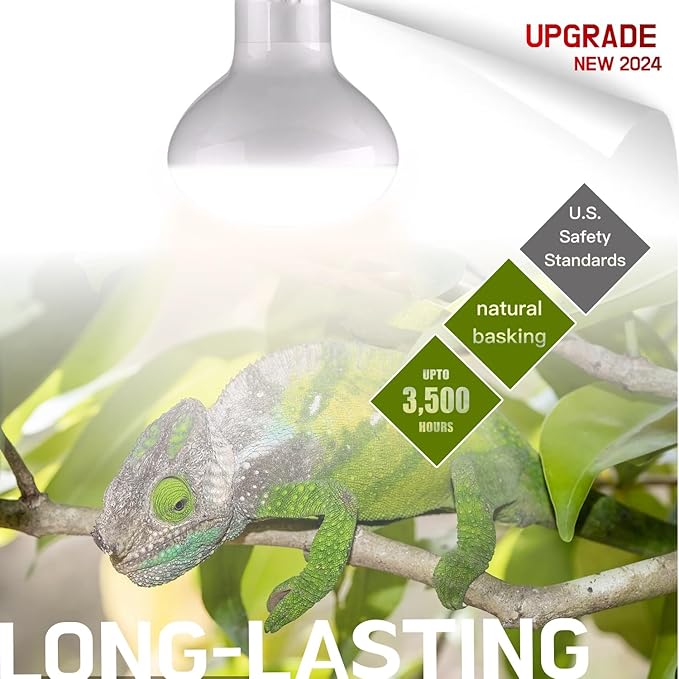 Reptile Heat Bulb Lamp, 150W 2-Pack Daylight Basking Spot, Bearded Dragon/Turtle/Lzard/Gecko Light Bulb, UVA Heat Lamp, Basking Light for Reptiles