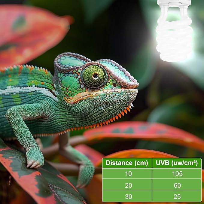 Reginary 4 Pcs UVB Reptile Light 10.0 26W Tropical and Sub-Tropical UVA UVB Bulb Compact Fluorescent Lamp Tropical Terrarium Lamp for Chameleons, Lizards, Tortoises, Snakes, Iguanas & Turtles