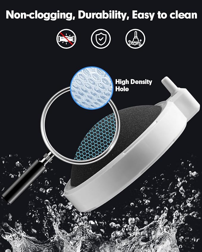 Fish Tank Bubbler Aquarium Air Stones, 4 Inch Nano Super-High Dissolved Oxygen Diffuser Makes Super Tiny Bubble Aerator for Fish Tank Air Pump Hydroponics