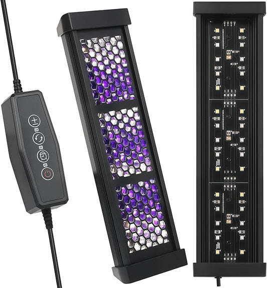 Dimmable UVB Light for Reptiles, 3 Modes Lighting, Adjustable 4, 8, 12 Hour Cycles, 12W LED UVA UVB Reptile Lamp for Bearded Dragon, Turtles, Snake and Lizard