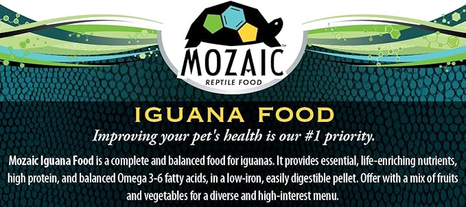 Mozaic Iguana Food | Food for Juvenile and Adult Iguanas | Small Red Pellet (1/8") | Complete Formulated Diet | 2 Pound Bag (2 LB)