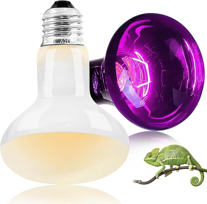 Reptile Heat Lamp, heat lamp bulbs , basking bulb 100w , basking light for bearded dragon, UVA UVB reptile light bulb for Bearded Dragon, Turtles, Tortoise, Lizard, Snake, Chameleon, Chicken 2 Pack