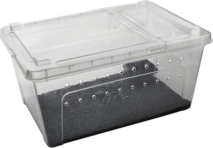 OMEM Portable Reptile Terrarium Habitat for Mini Pet Houses Breathable Holes Stackable Container (2PCS-L)