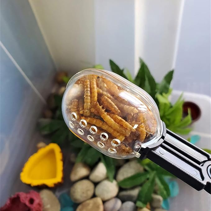 NonSlip Clamp Reptiles Feeding Tweezers with Clear Catcher Catching Tool for Safe Use Reptiles Care Supplies