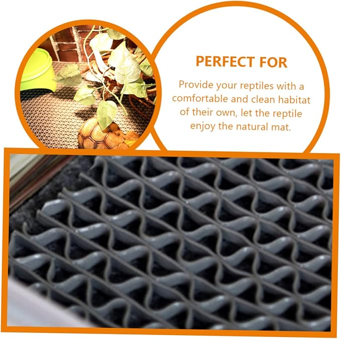 Kisangel 3-in-1 Reptile Carpet Mat for Tortoise Lizard Cage Bedding Reusable Terrarium Liner for Snakes Soft PET Substrate Easy Clean Design