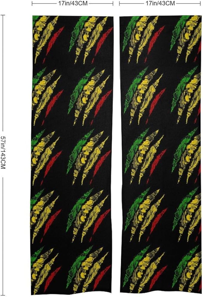 Lion Rasta Reggae Jamaica Roots Light Blocking Door Curtain, Suitable for Bedroom Entrance