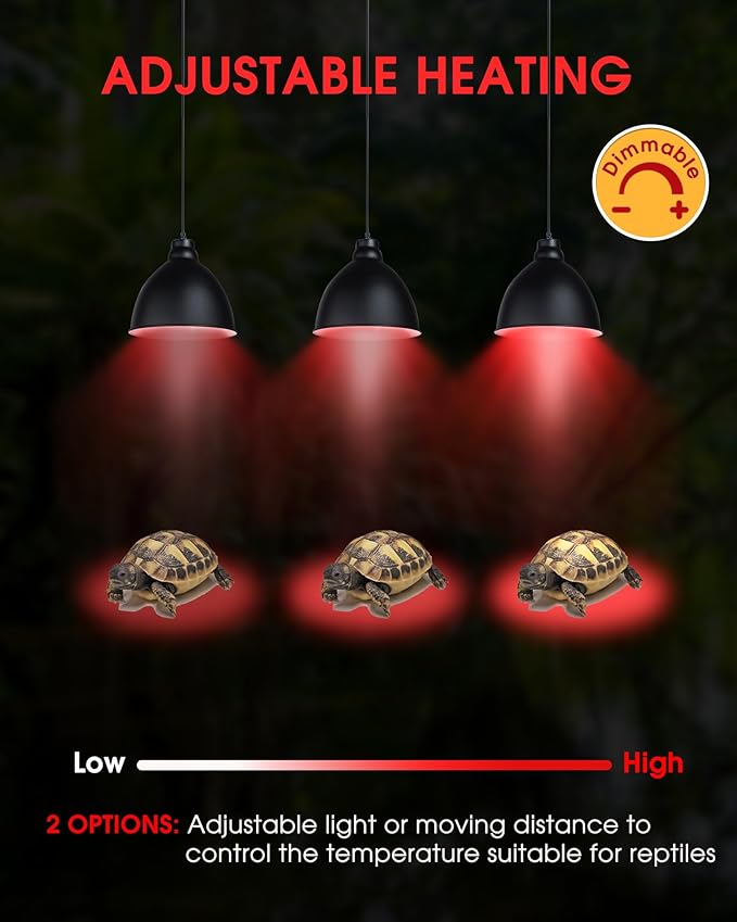 EvaStary 100W Infrared Heat Lamp Bulbs, 2 Pack Reptile Red Heat Lamp Bulb Infrared Basking Spot Light for Reptiles for Bearded Dragon, Turtle, Lizard, Snake, Chickens, Pets
