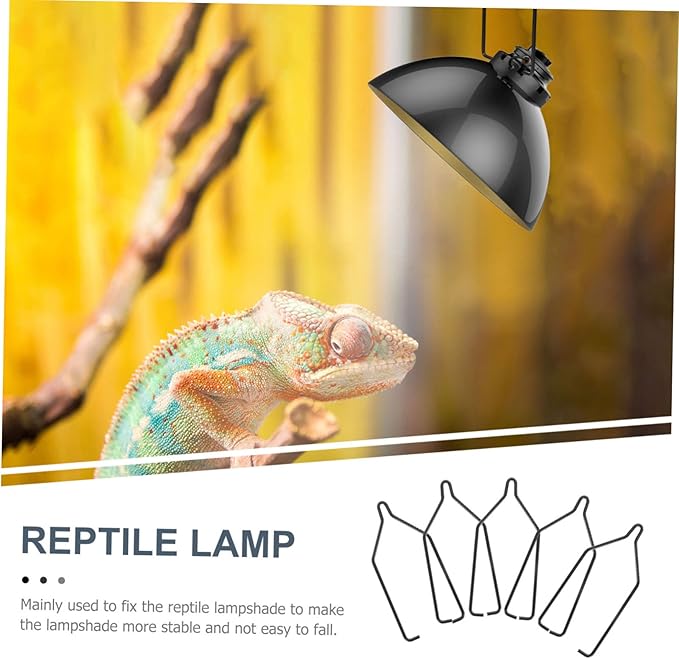 minkissy 10pcs Durable Reptile Lampshade Fixation Clips High Temperature Resistant Iron Clamps for Reptile Lamp Accessories Easy to Use Practical for Terrariums