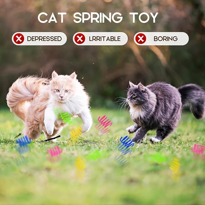 Kerros 60 Pack Plastic Cat Springs Toys for Indoor Cats,4 Colors - Image 7