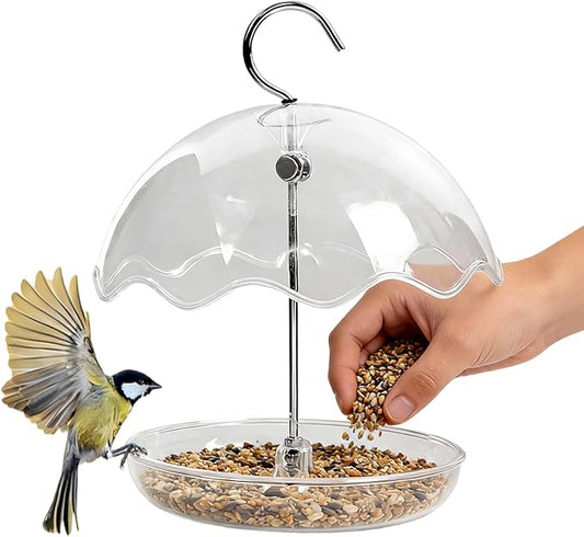 Bird Feeder with Metal Hanging Hook Windproof Waterer for Backyard Patios Balcony and Garden Edit Supplier
